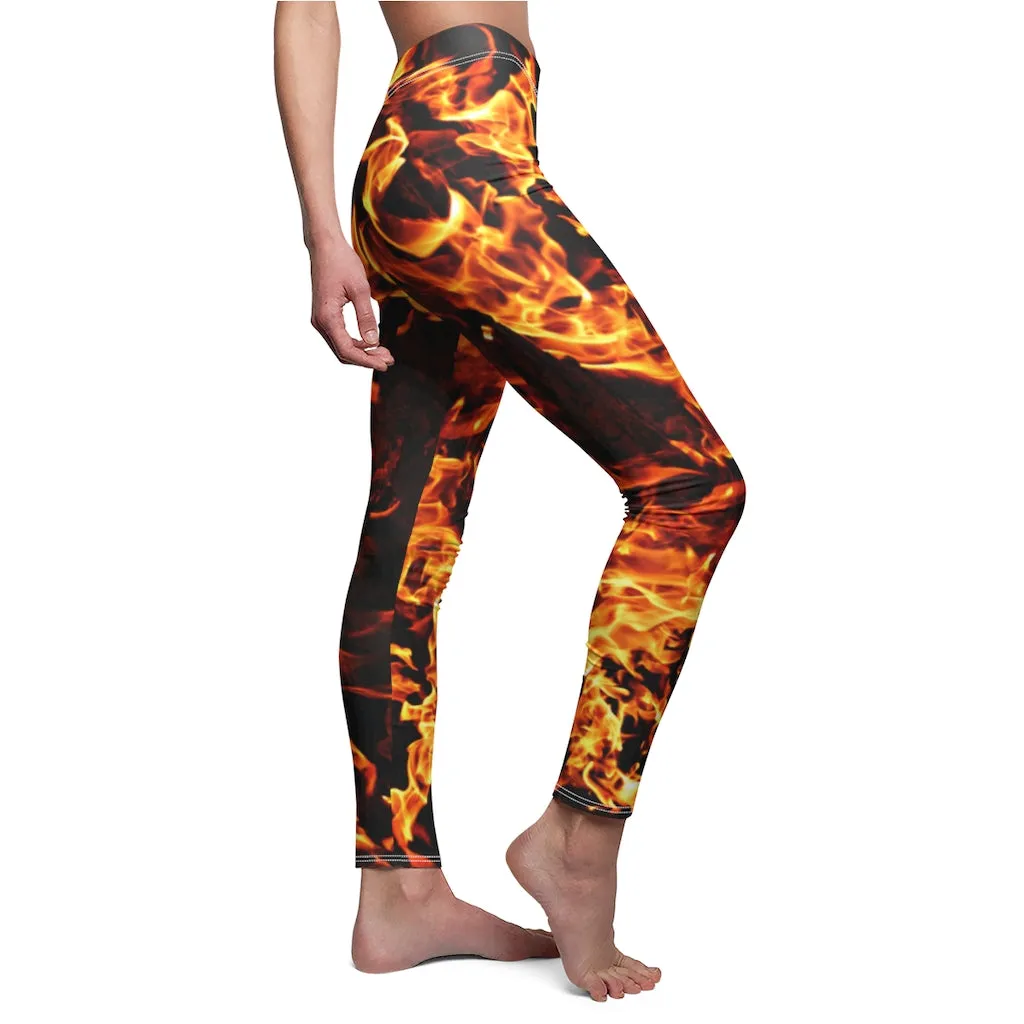 16.60 fire flames Women's  Leggings, casual/gym/yoga/lounge wear, comfortable, chillout wear, Christmas/Thanksgiving Gifts