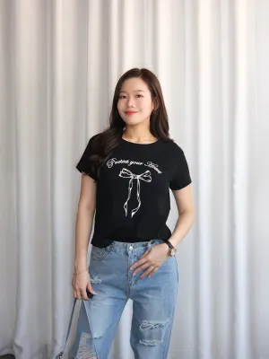 ACEWIN Ribbon Printed T-Shirt (Free Size) 110359