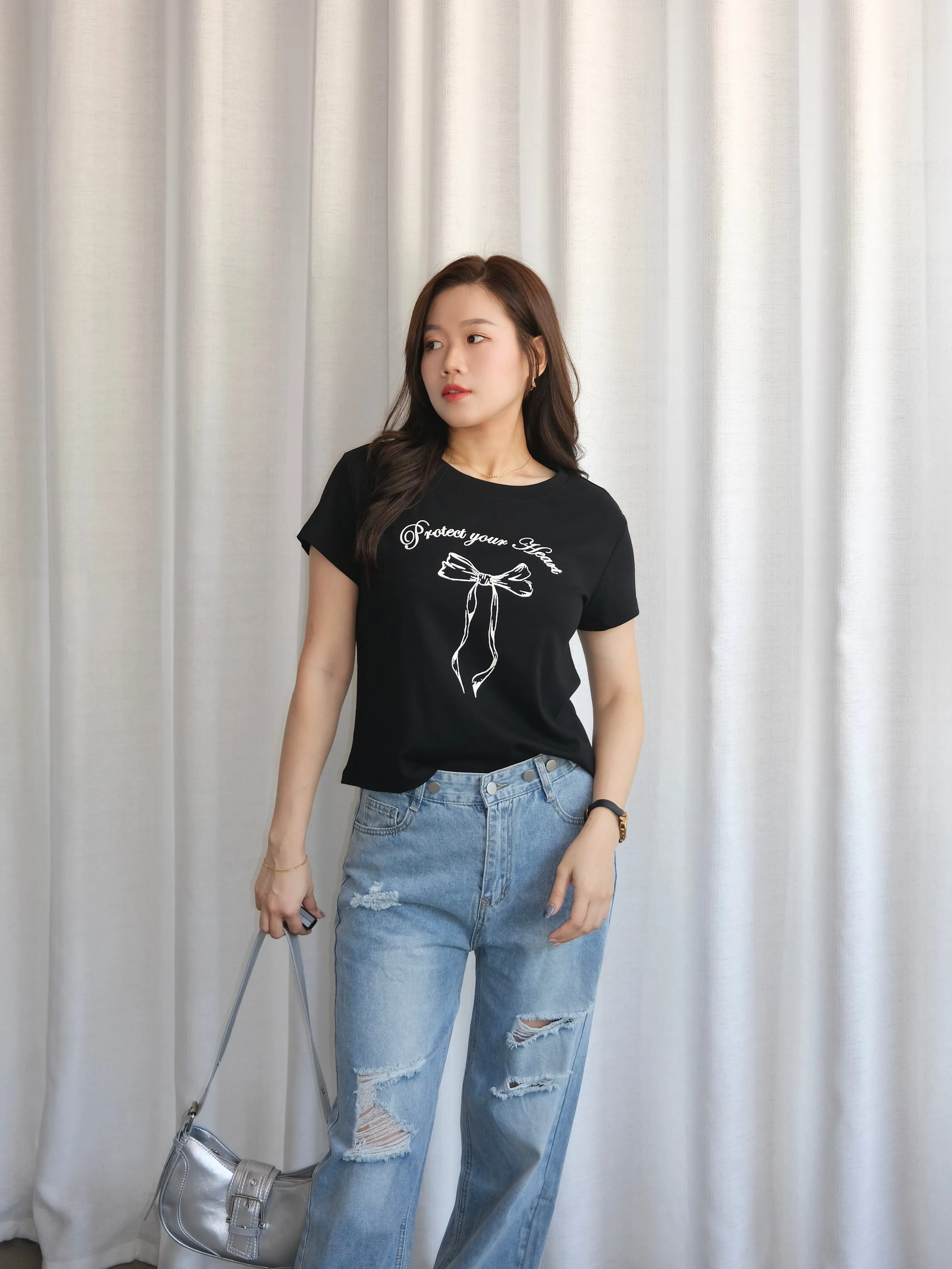 ACEWIN Ribbon Printed T-Shirt (Free Size) 110359