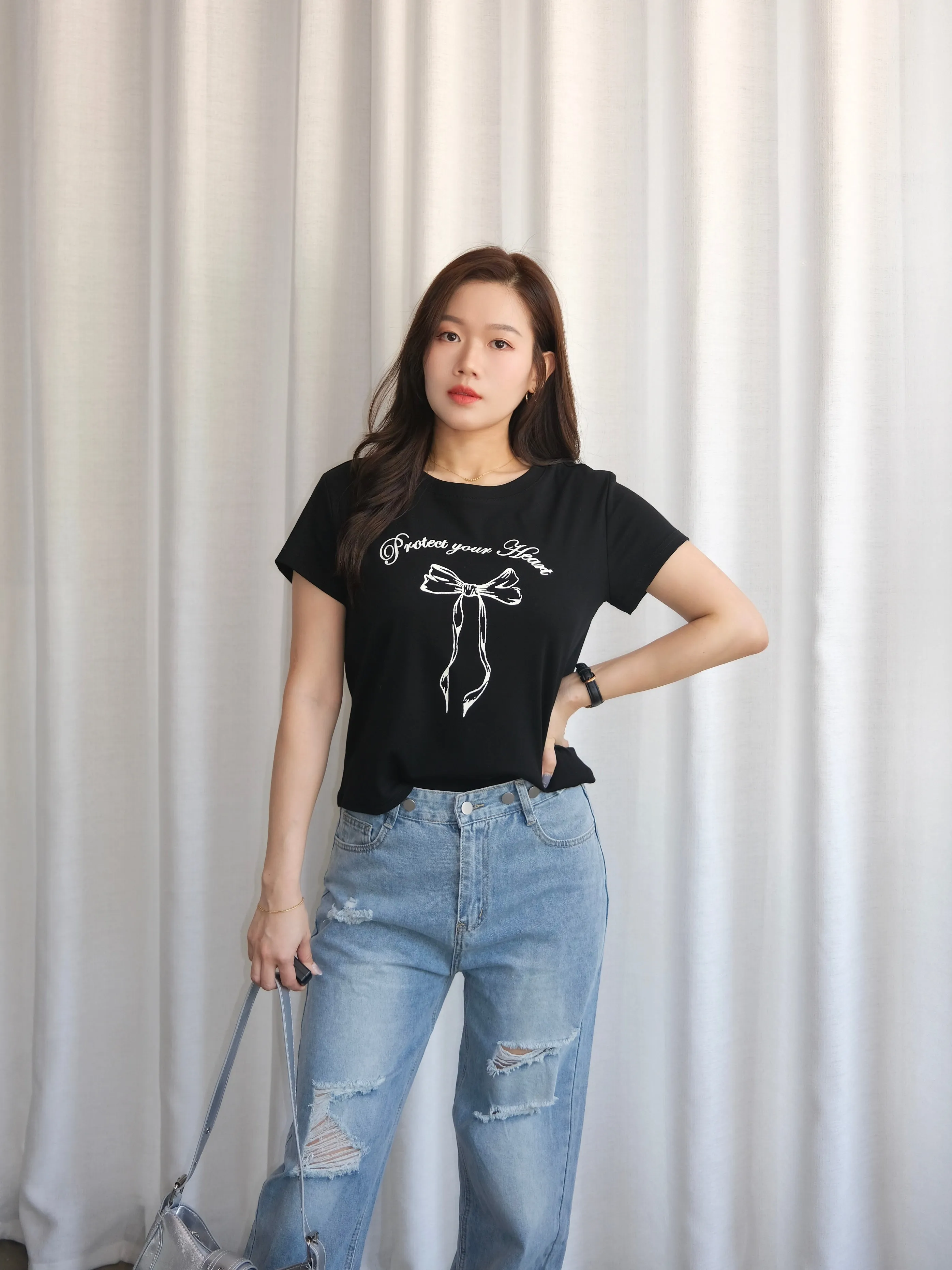 ACEWIN Ribbon Printed T-Shirt (Free Size) 110359