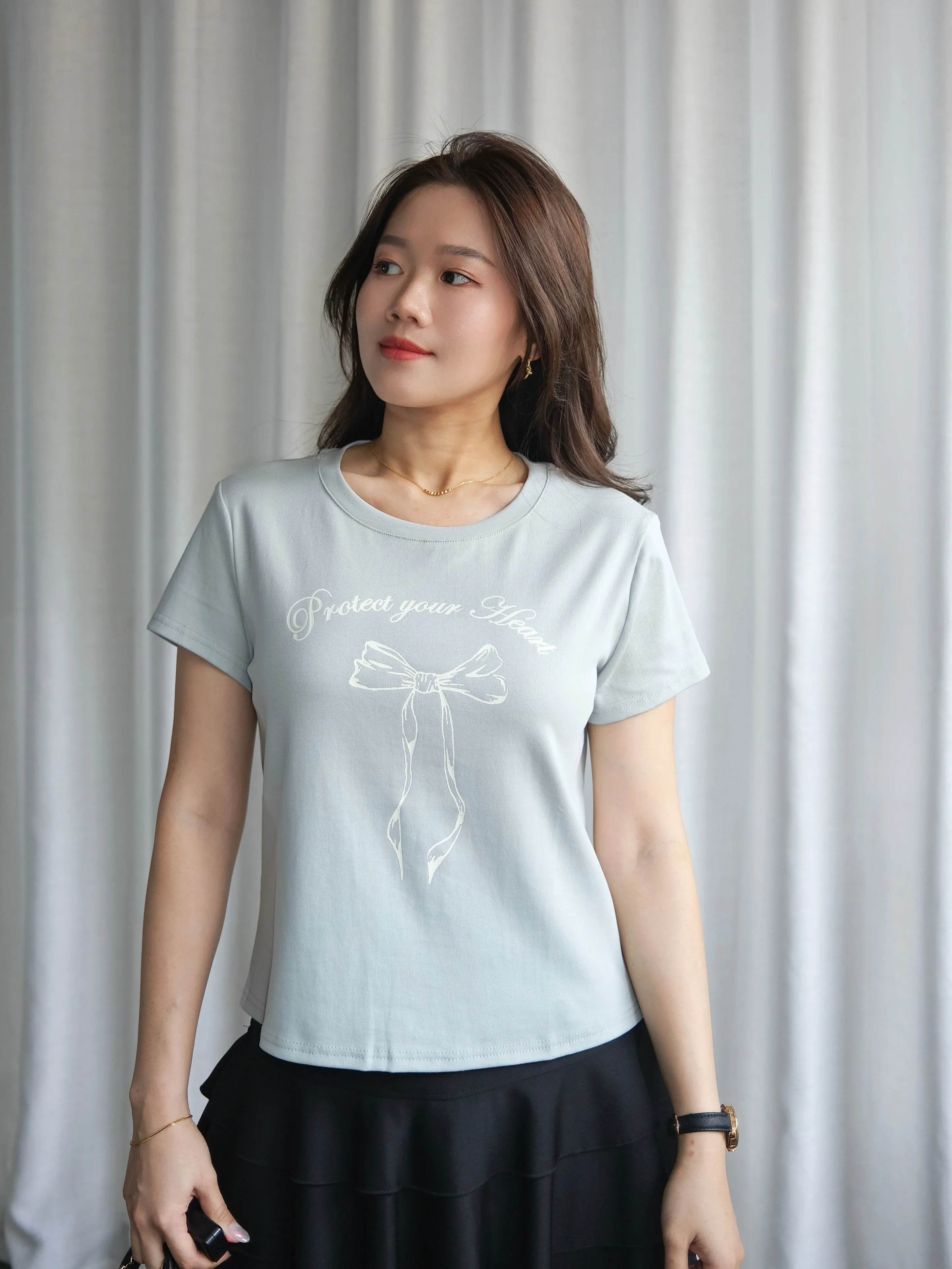 ACEWIN Ribbon Printed T-Shirt (Free Size) 110359