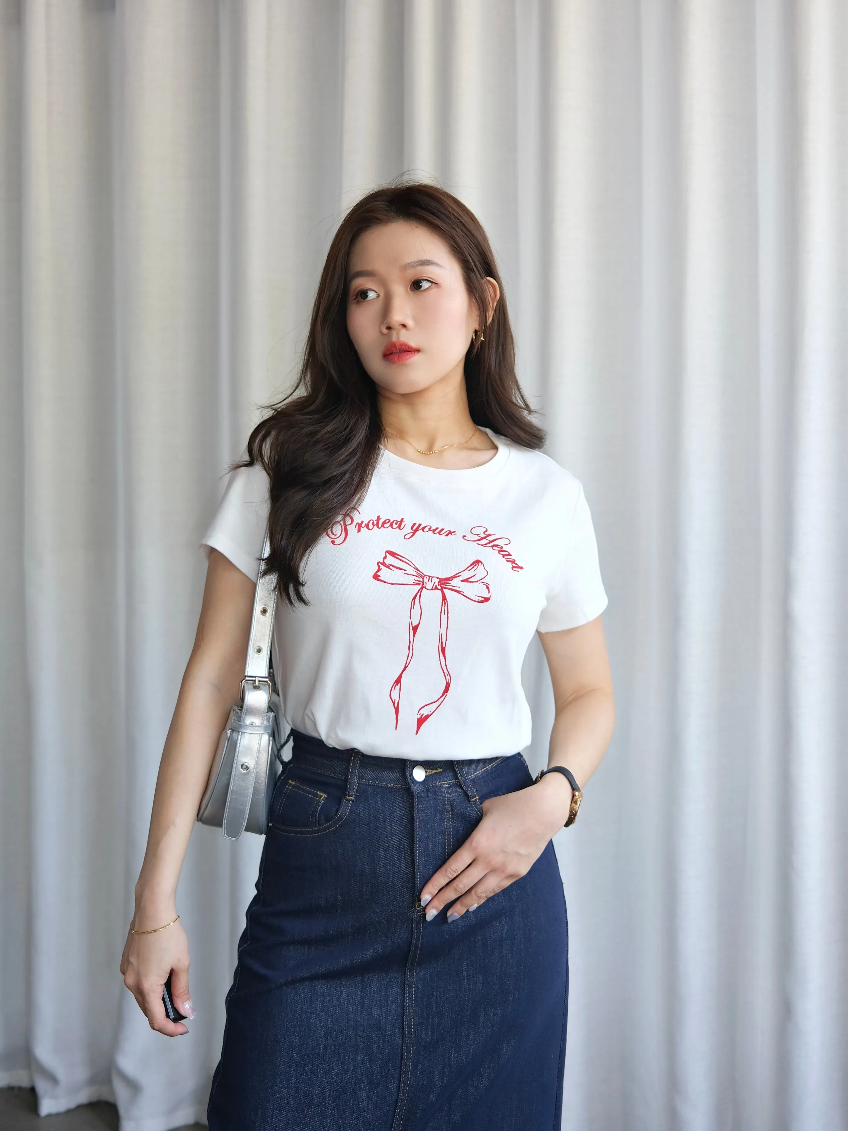 ACEWIN Ribbon Printed T-Shirt (Free Size) 110359
