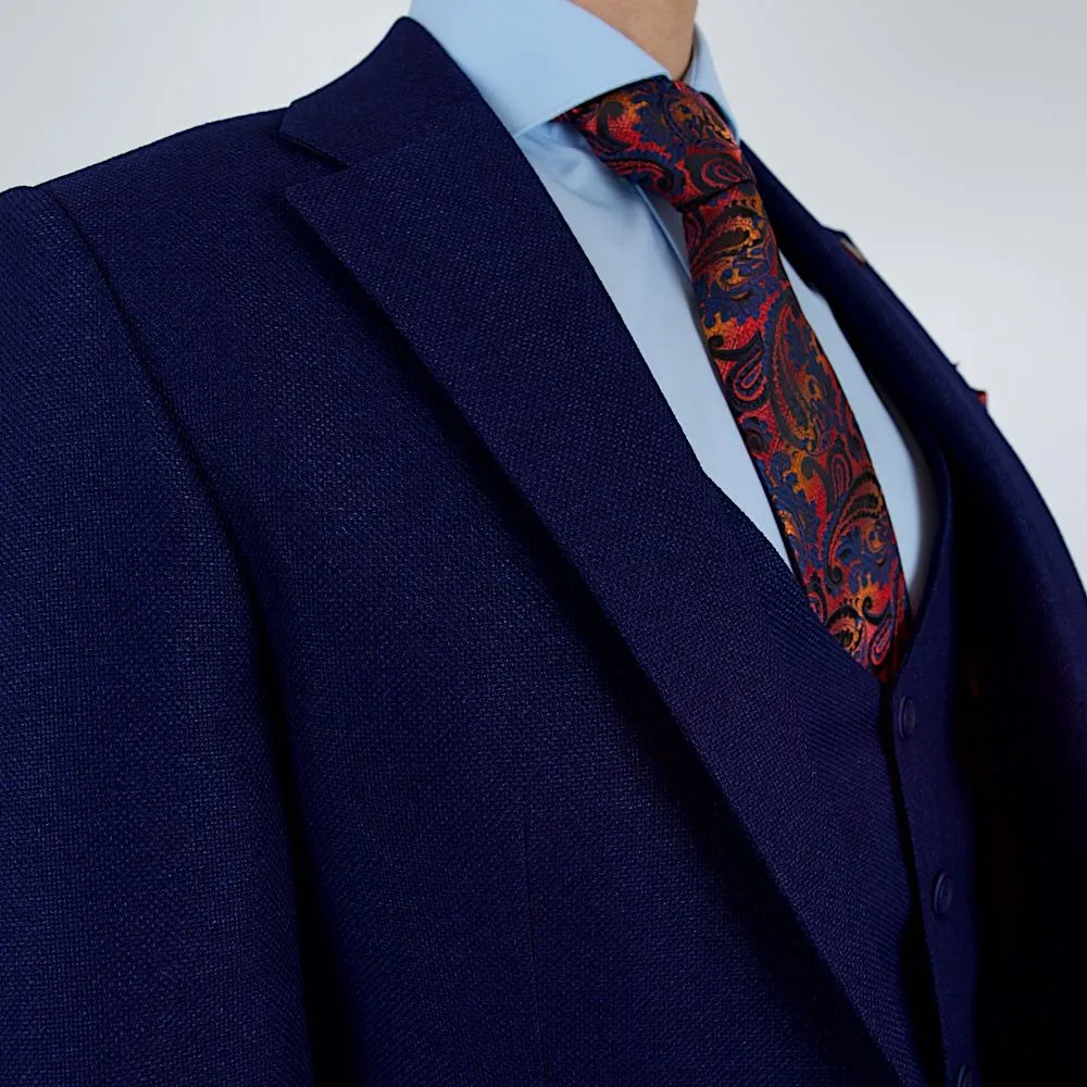 Adan Blue Set Blazer Linen Suit