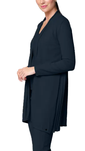 Amely Shawl Collar Mid-Length Cardigan ; Dark Navy
