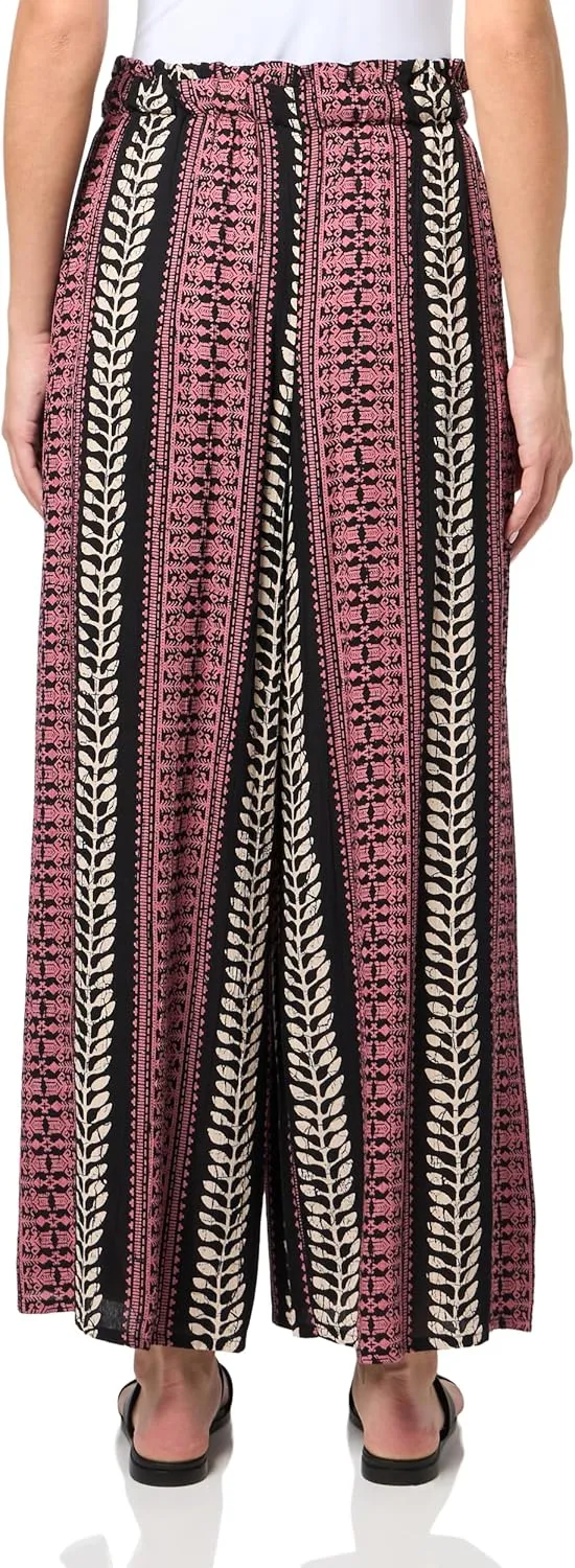 Angie Women's Wide Leg Tie Waist Pants with Slits