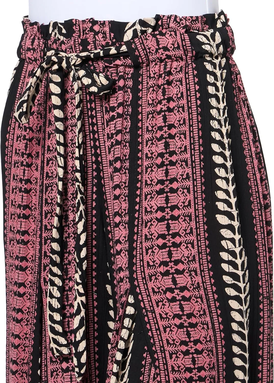 Angie Women's Wide Leg Tie Waist Pants with Slits