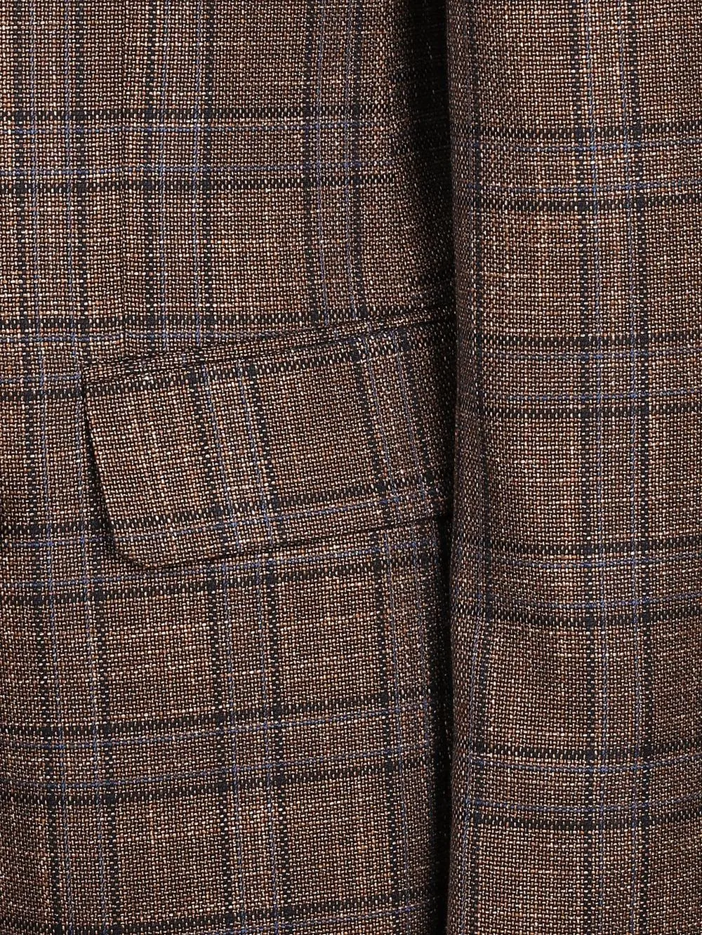 Aron Brown Set Blazer Linen Suit