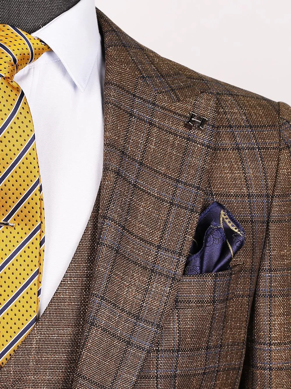 Aron Brown Set Blazer Linen Suit