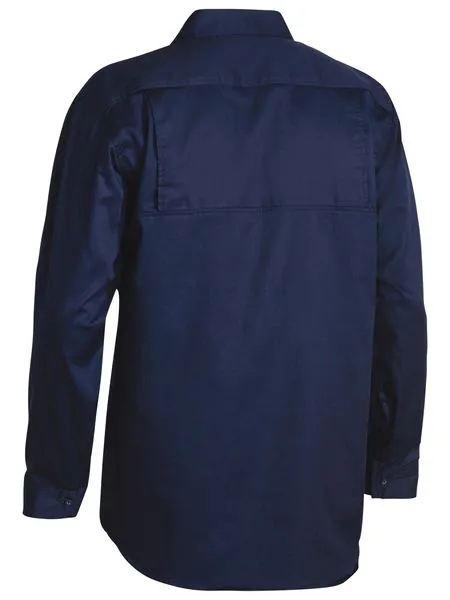 Bisley Cool Lightweight Drill Shirt - Long Sleeve - Navy (BS6893)