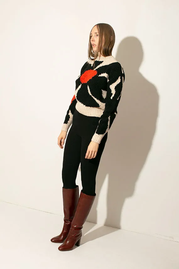 Black Flower Hana Sweater