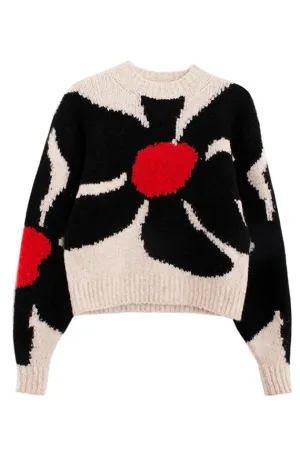 Black Flower Hana Sweater