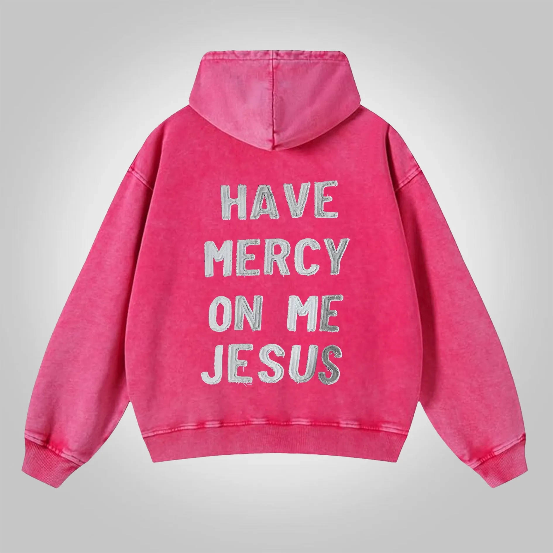 Blavra Have Mercy On Me Jesus Graphic Washed Zip-Up Hoodie