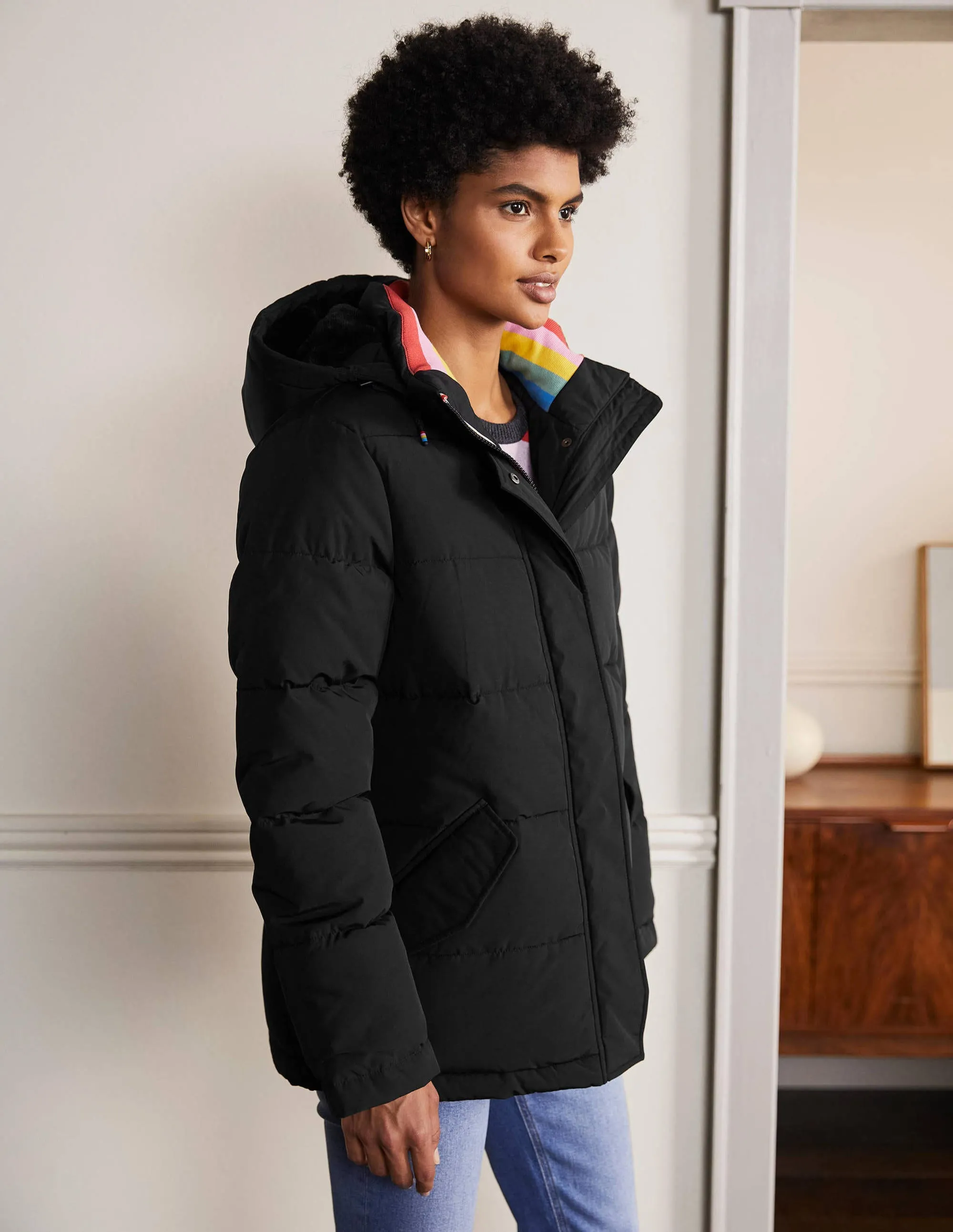 Brecon Puffer Coat-Black
