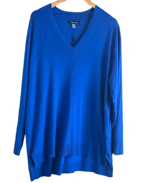 Bright Winter Sapphire Deep V-Neck Sweater