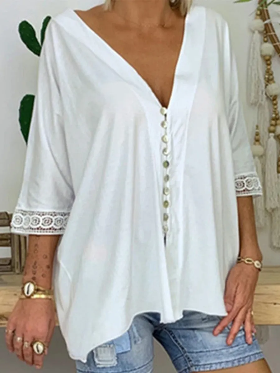 Casual Solid Color Top
