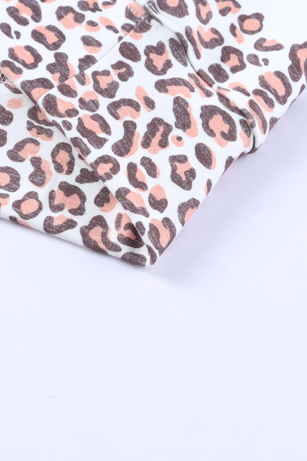 Christmas Santa Leopard Bleached Pullover Sweatshirt