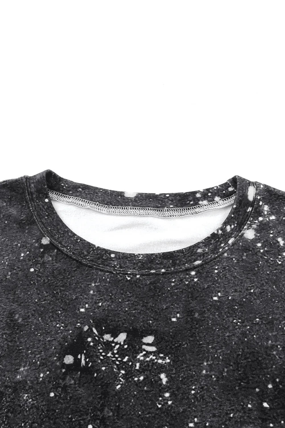 Christmas Santa Leopard Bleached Pullover Sweatshirt