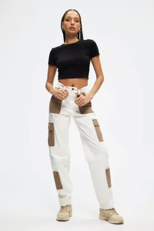 Contrast Cargo Pants