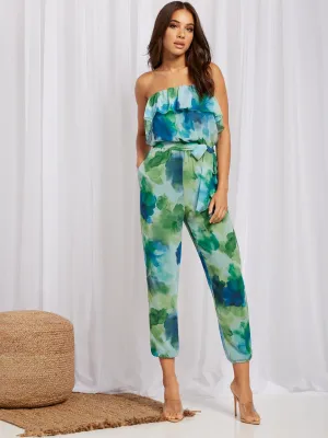Floral-Print Strapless Jumpsuit - Sweet Pea