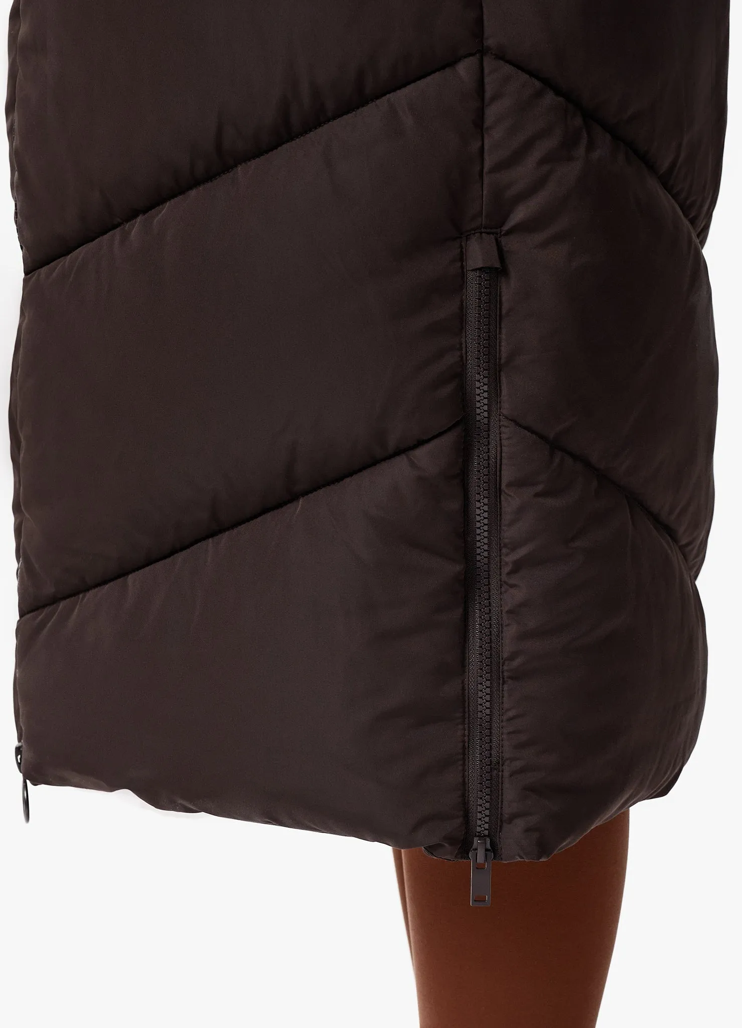 Gym King Chevron Longline Puffer - Cocoa