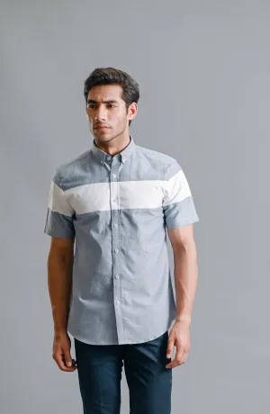 HALF SLEEVE ZERQ - OXFORD WHITE STRIPER