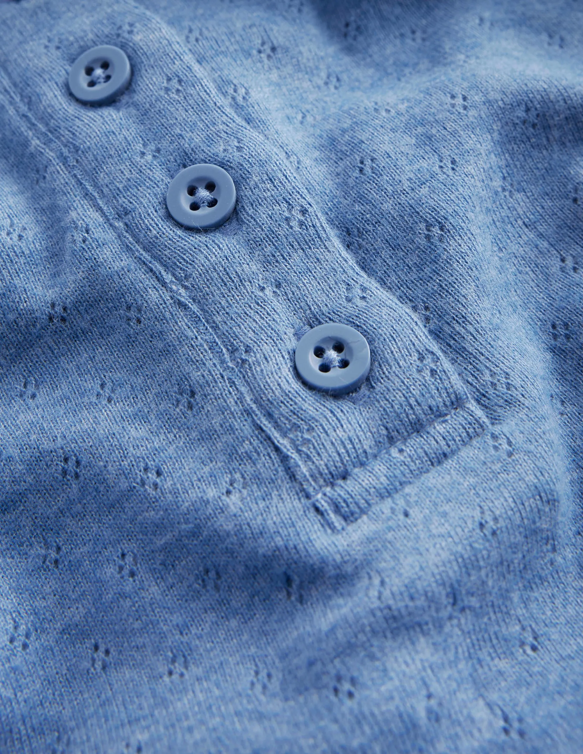 Henley Pointelle Top-Delft Blue