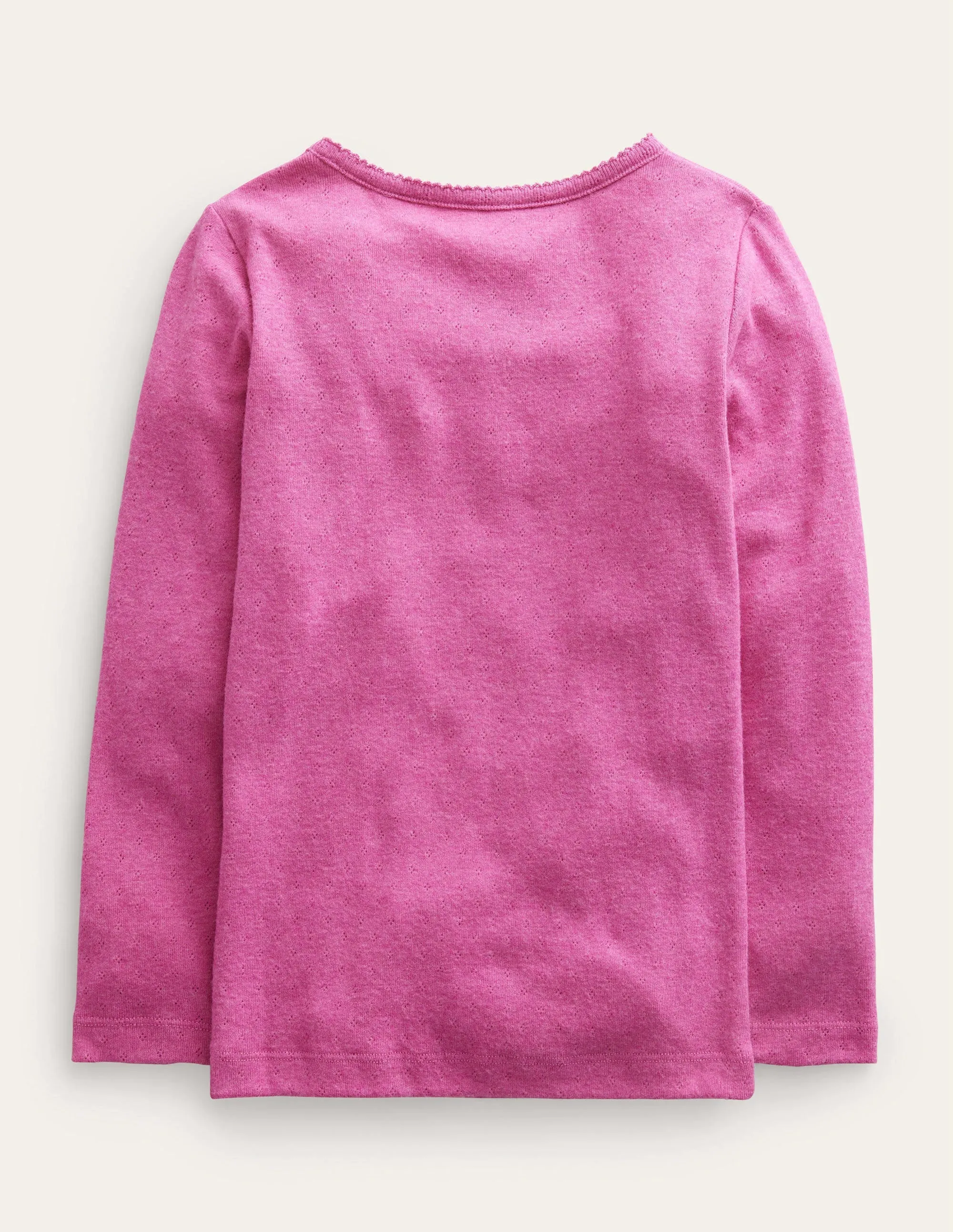 Henley Pointelle Top-Phlox Pink