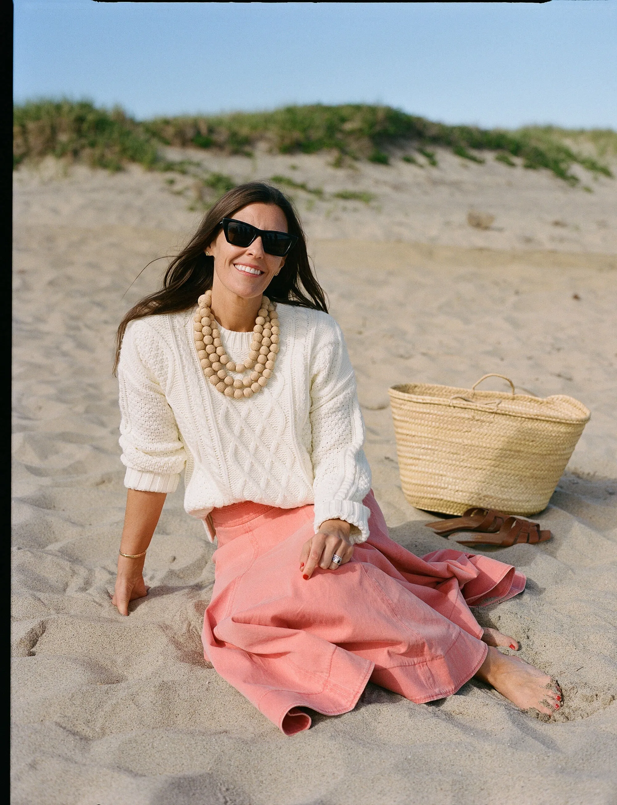 Ivory Cable Knit Courchevel Sweater