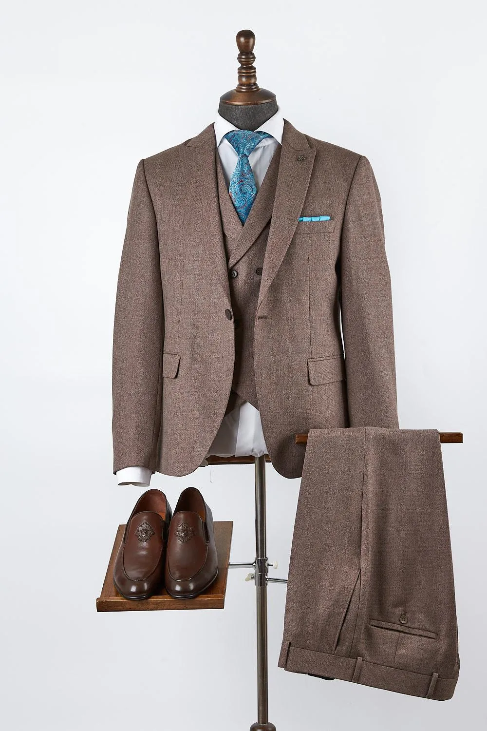 Jensen Brown Set Blazer Linen Suit
