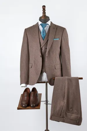 Jensen Brown Set Blazer Linen Suit