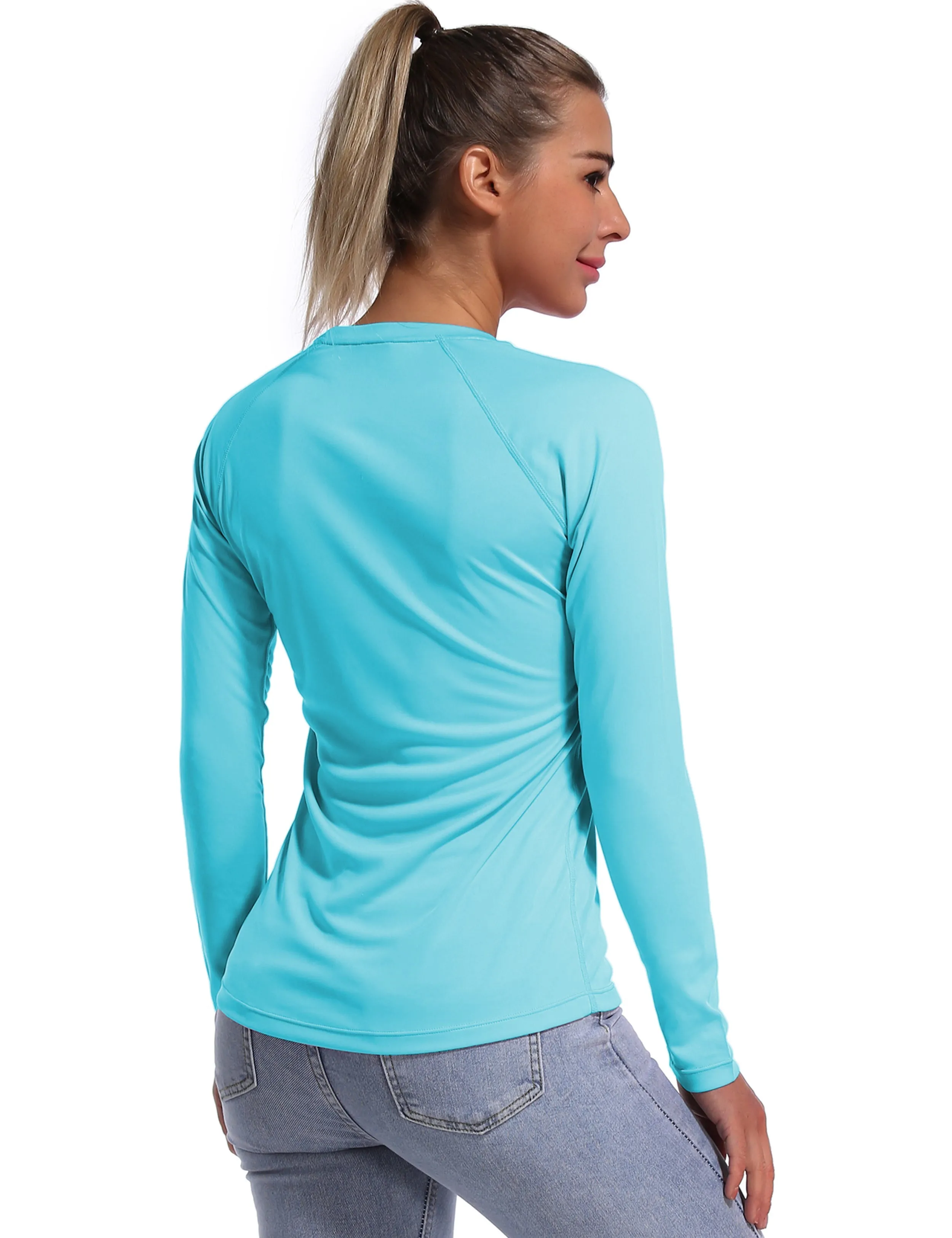 Long Sleeve Athletic Shirts blue_Gym