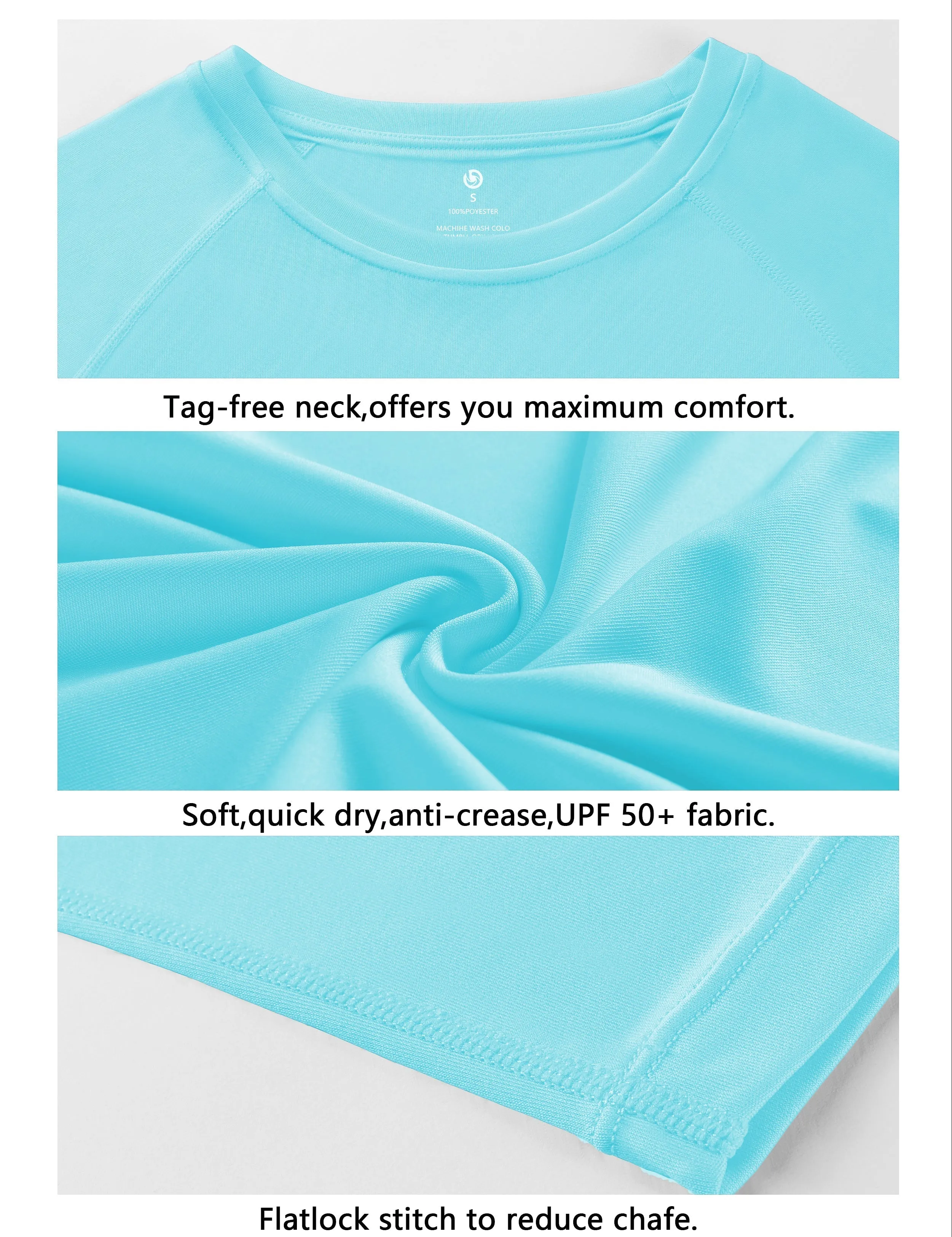 Long Sleeve Athletic Shirts blue_Plus Size