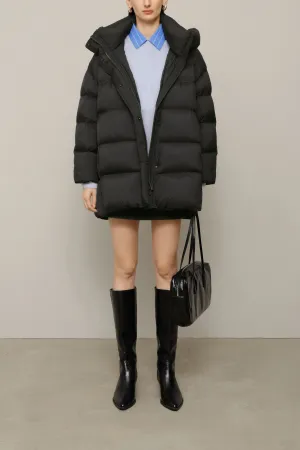 Longline Puffer Jacket Black