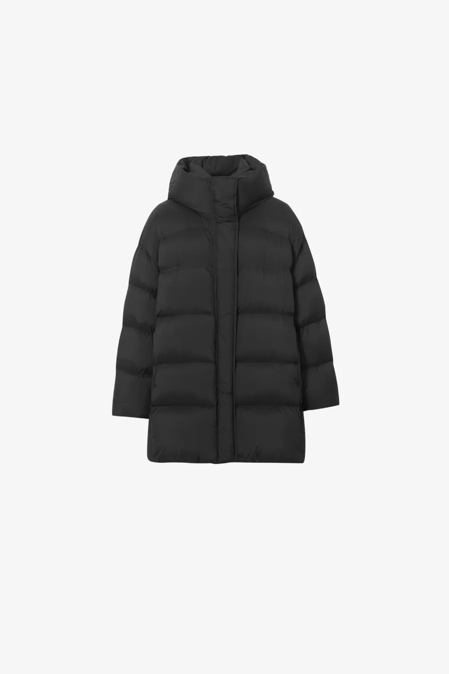 Longline Puffer Jacket Black