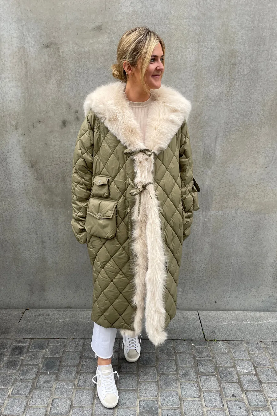 Longline Tick Tock Jacket Army