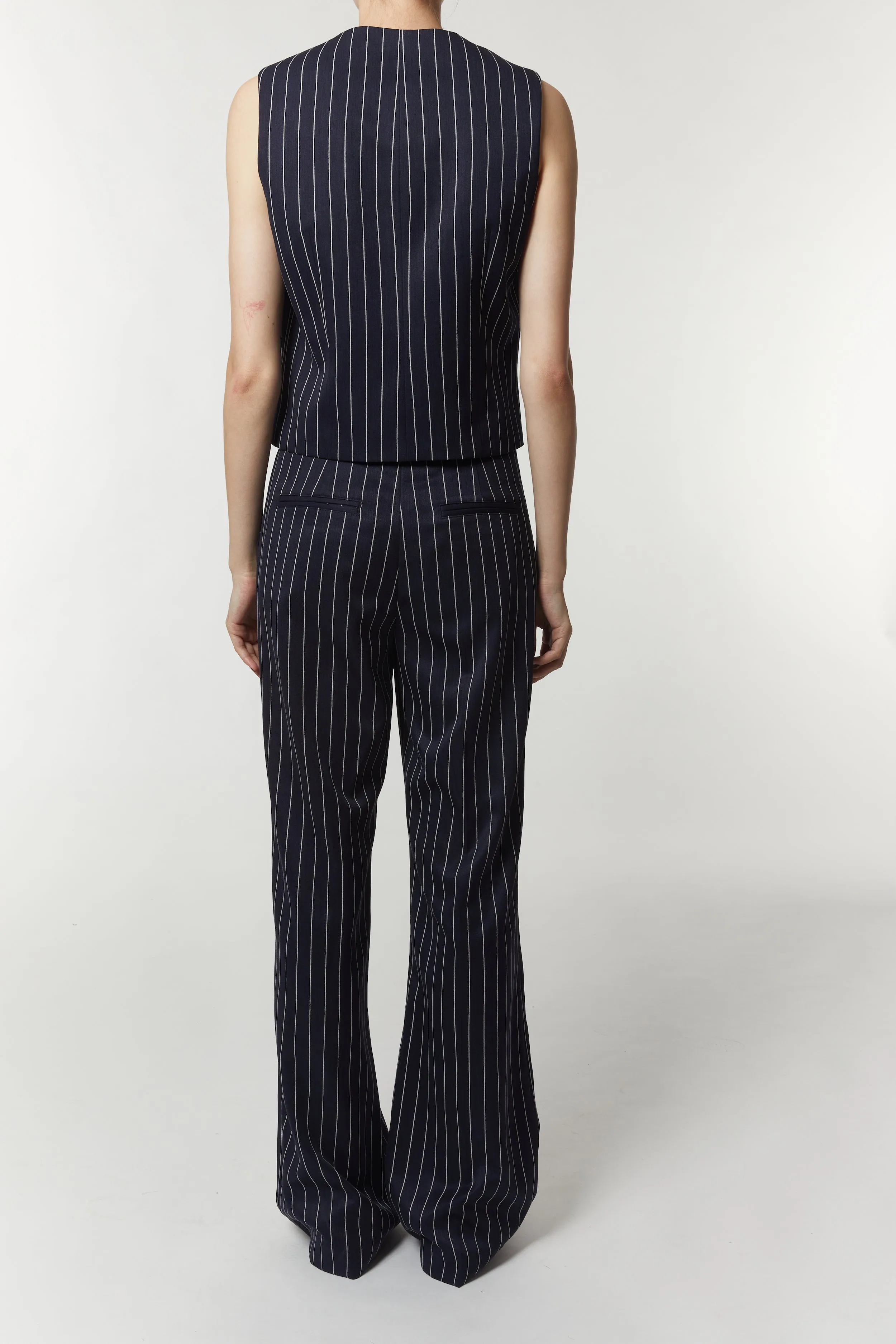 Maude Pinstripe Waistcoat, Navy Pinstripe
