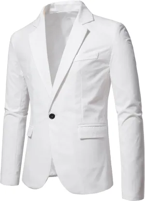 Mens Slim Fit Sport Coat Casual Blazer One Button Business Suit Jacket Stretch Travel Lightweight Suit Jacket