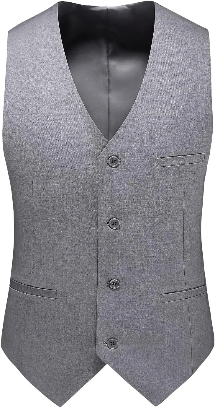 Mens Suits Slim Fit 3 Pieces Suits for Men One Button Solid Tuxedo Blazer Jacket Vest & Pants Set Prom Business Wedding