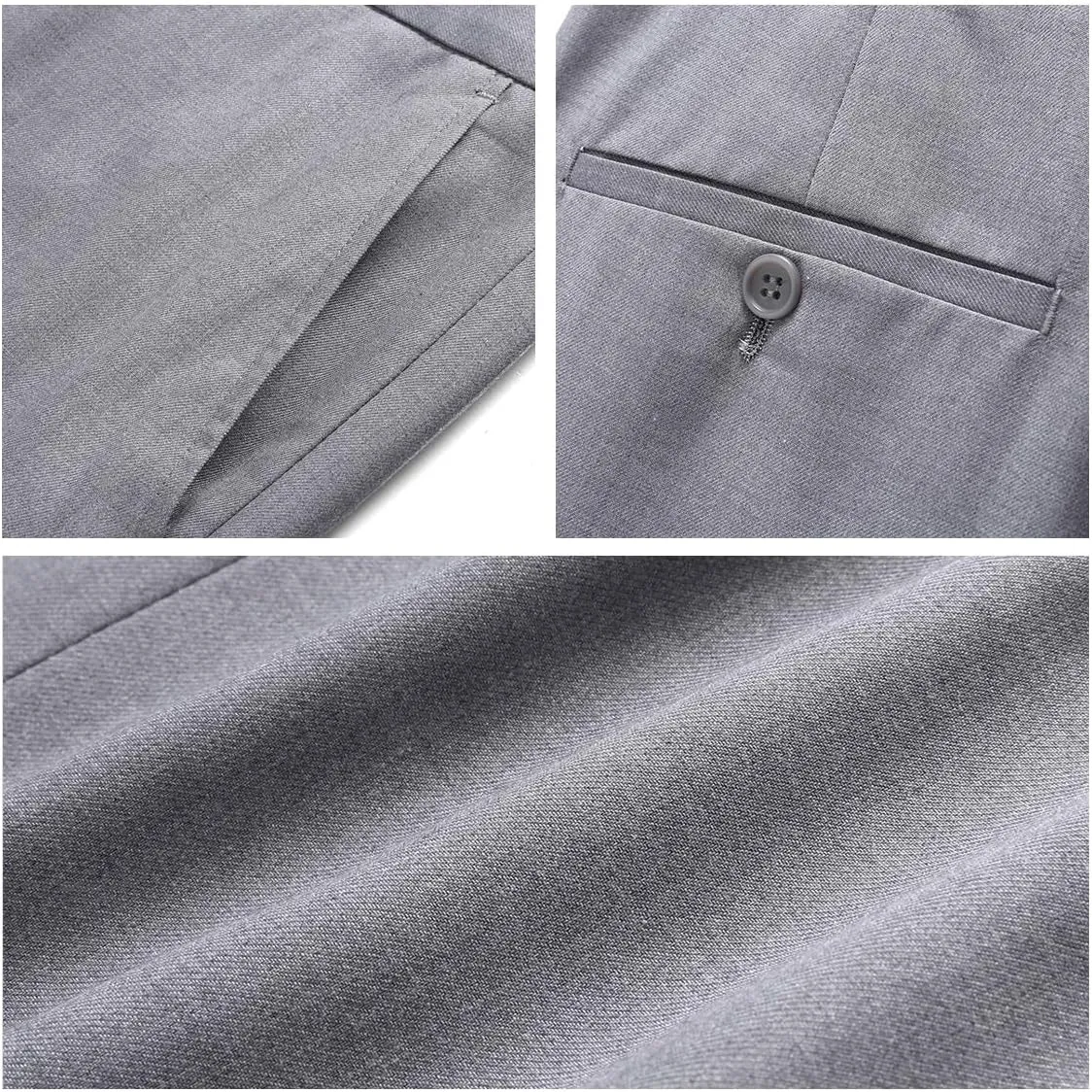 Mens Suits Slim Fit 3 Pieces Suits for Men One Button Solid Tuxedo Blazer Jacket Vest & Pants Set Prom Business Wedding
