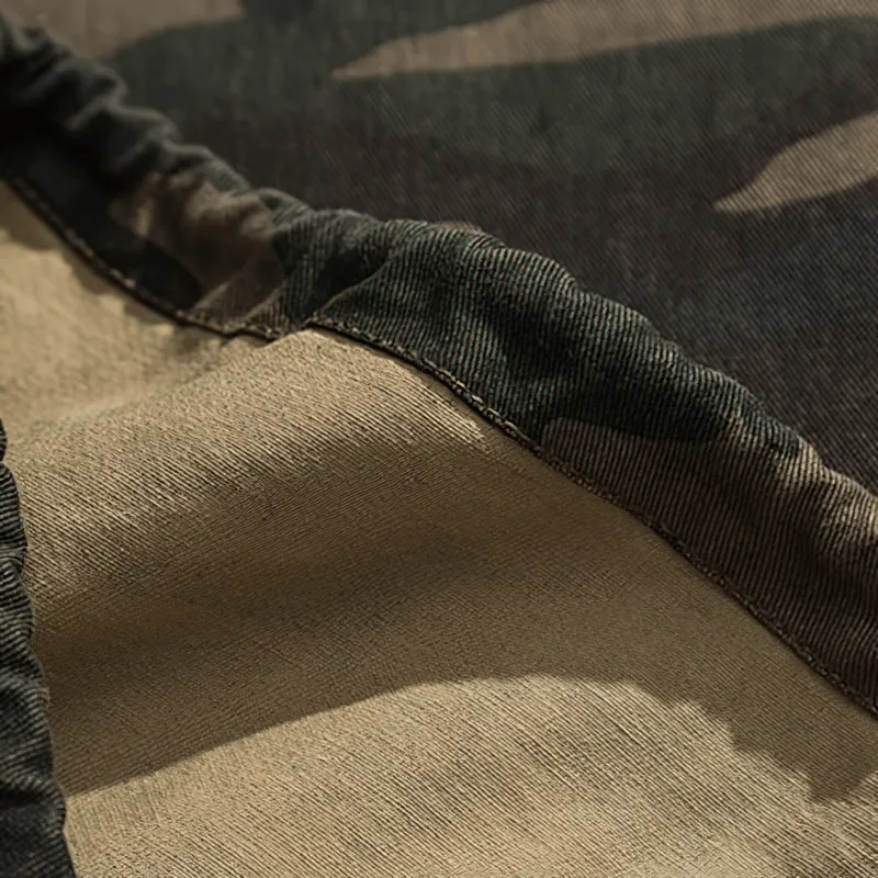Military Zipper Camouflage Hoodie for Men / Tactical Loose Male Clothes with Pockets