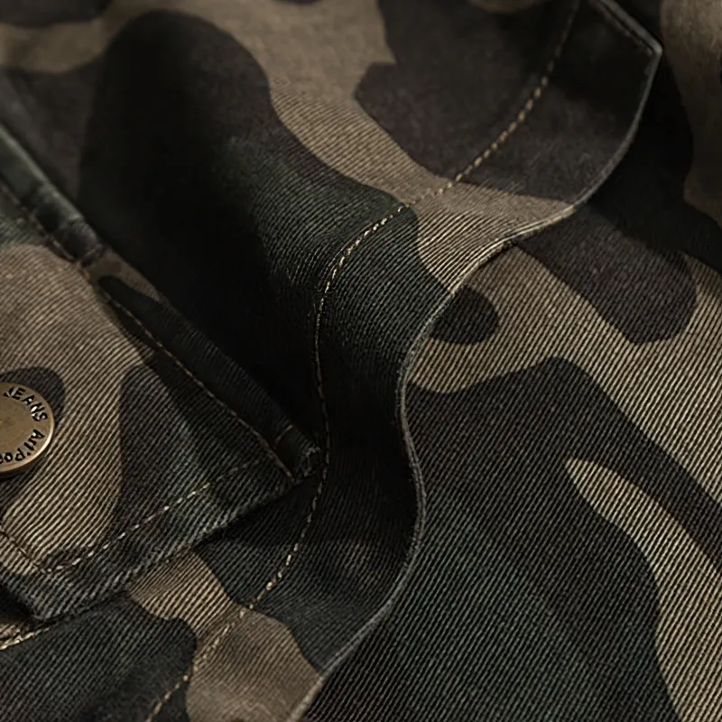 Military Zipper Camouflage Hoodie for Men / Tactical Loose Male Clothes with Pockets