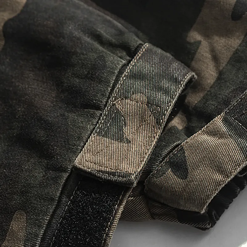 Military Zipper Camouflage Hoodie for Men / Tactical Loose Male Clothes with Pockets