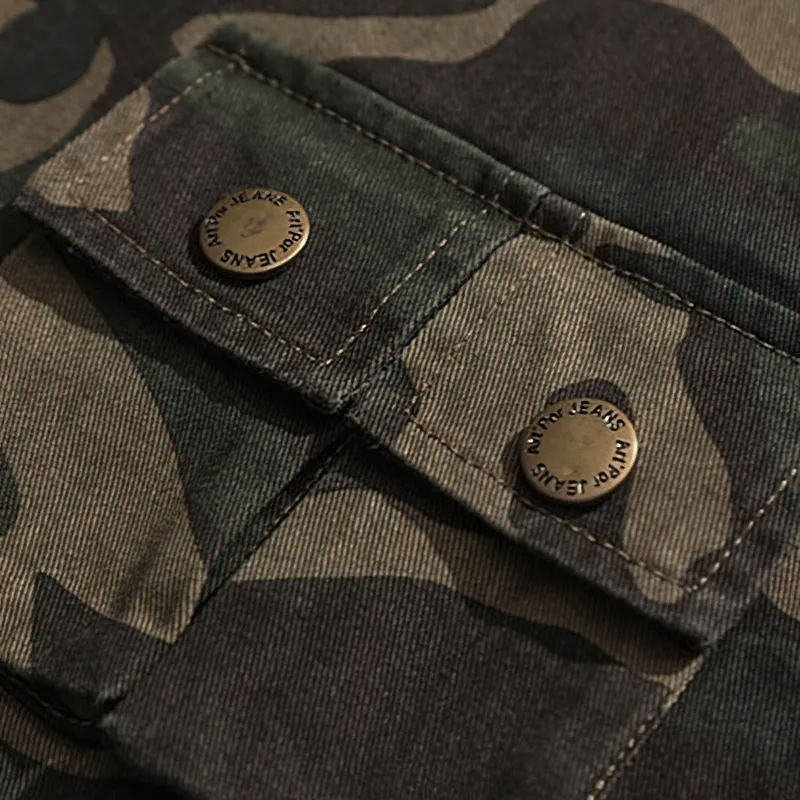 Military Zipper Camouflage Hoodie for Men / Tactical Loose Male Clothes with Pockets