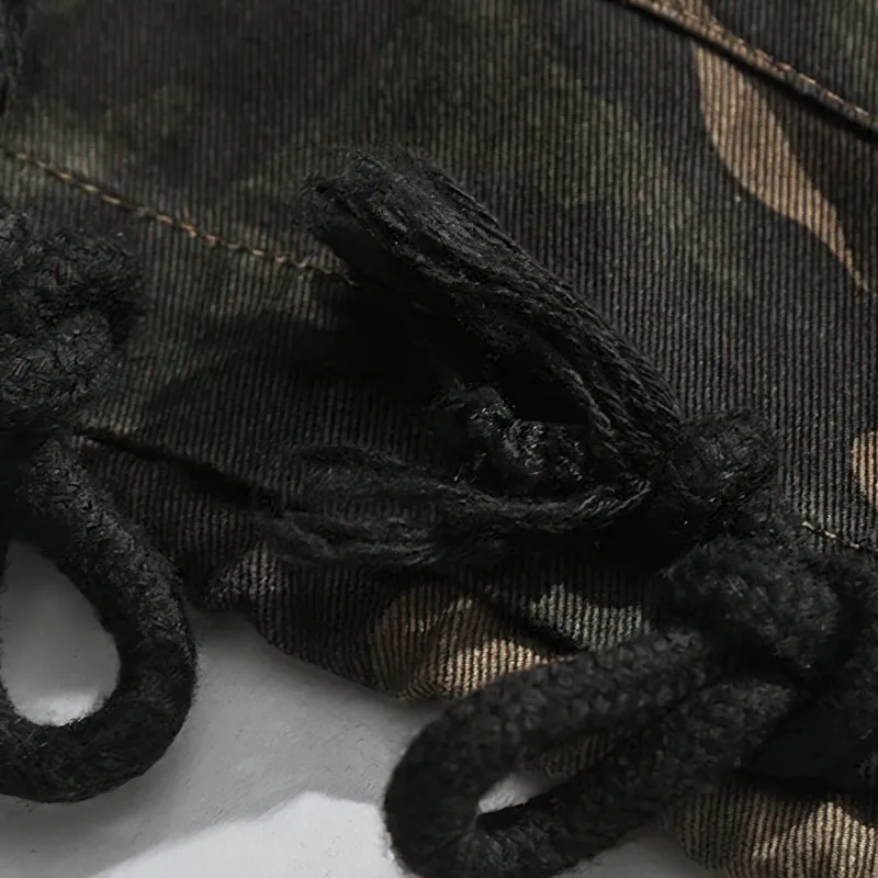 Military Zipper Camouflage Hoodie for Men / Tactical Loose Male Clothes with Pockets