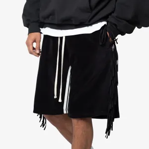 MNML Fringe Velour Sweatshorts