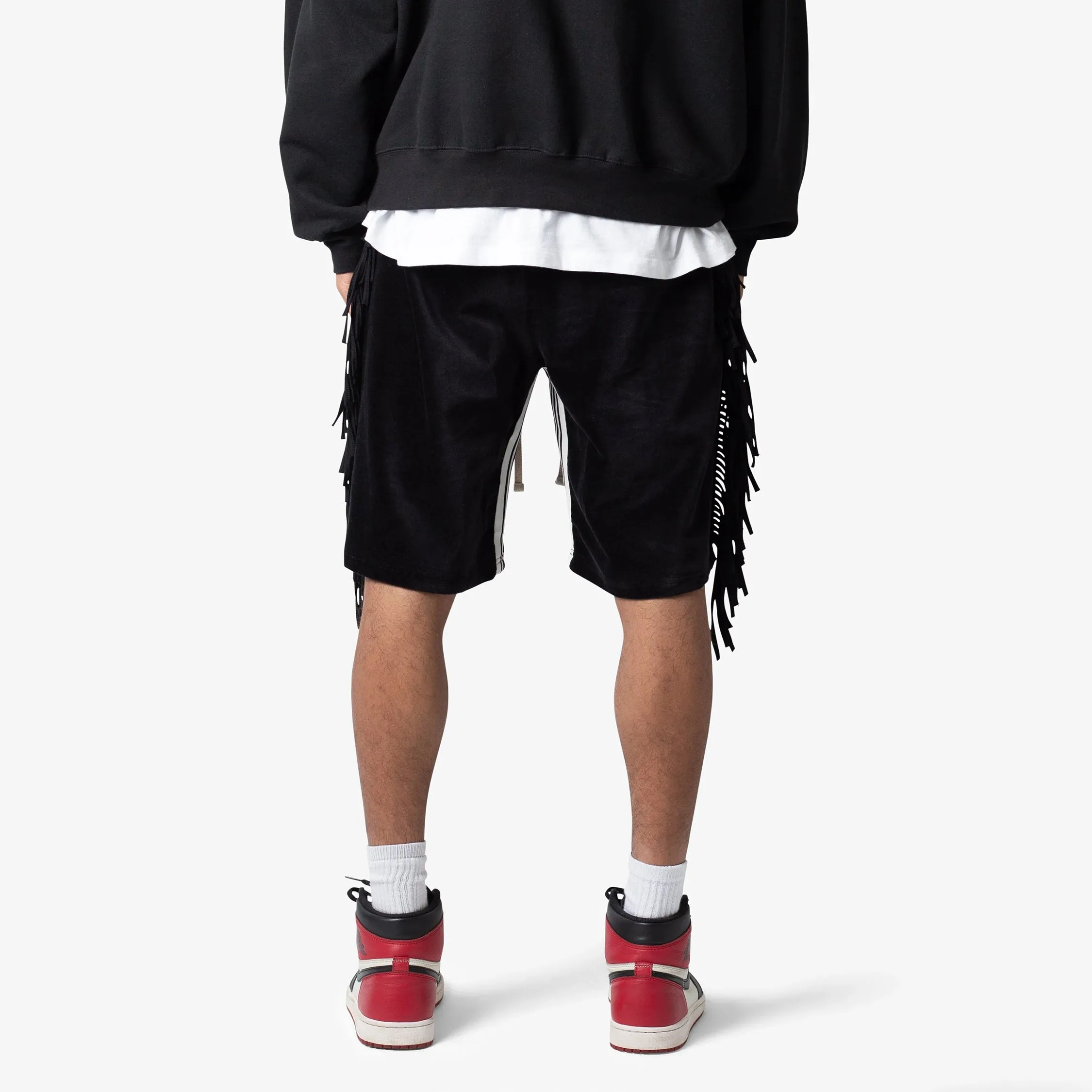 MNML Fringe Velour Sweatshorts