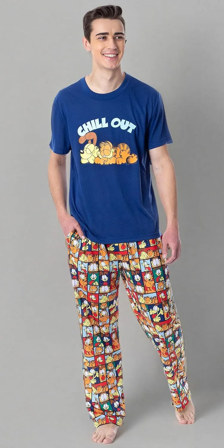 Nickelodeon Mens' Garfield Odie Comic Strip Chill Out Sleep Pajama Set