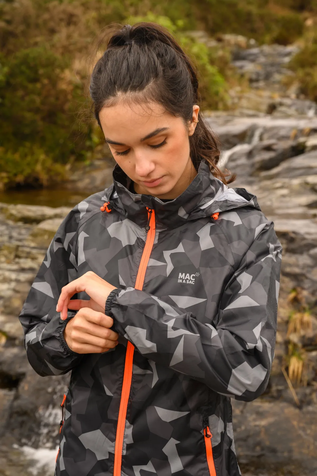 Origin Packable Waterproof Jacket - Black Camo