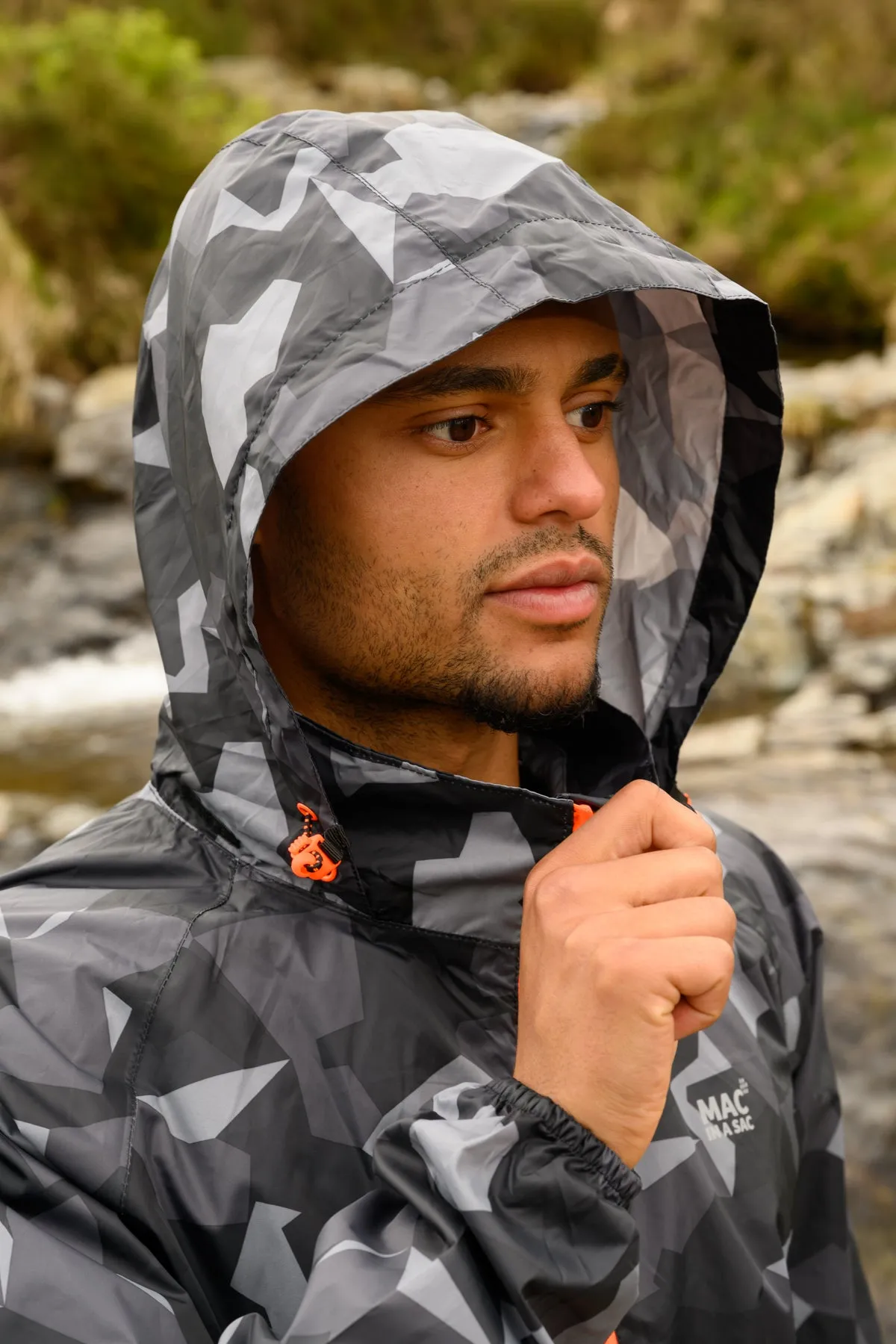 Origin Packable Waterproof Jacket - Black Camo