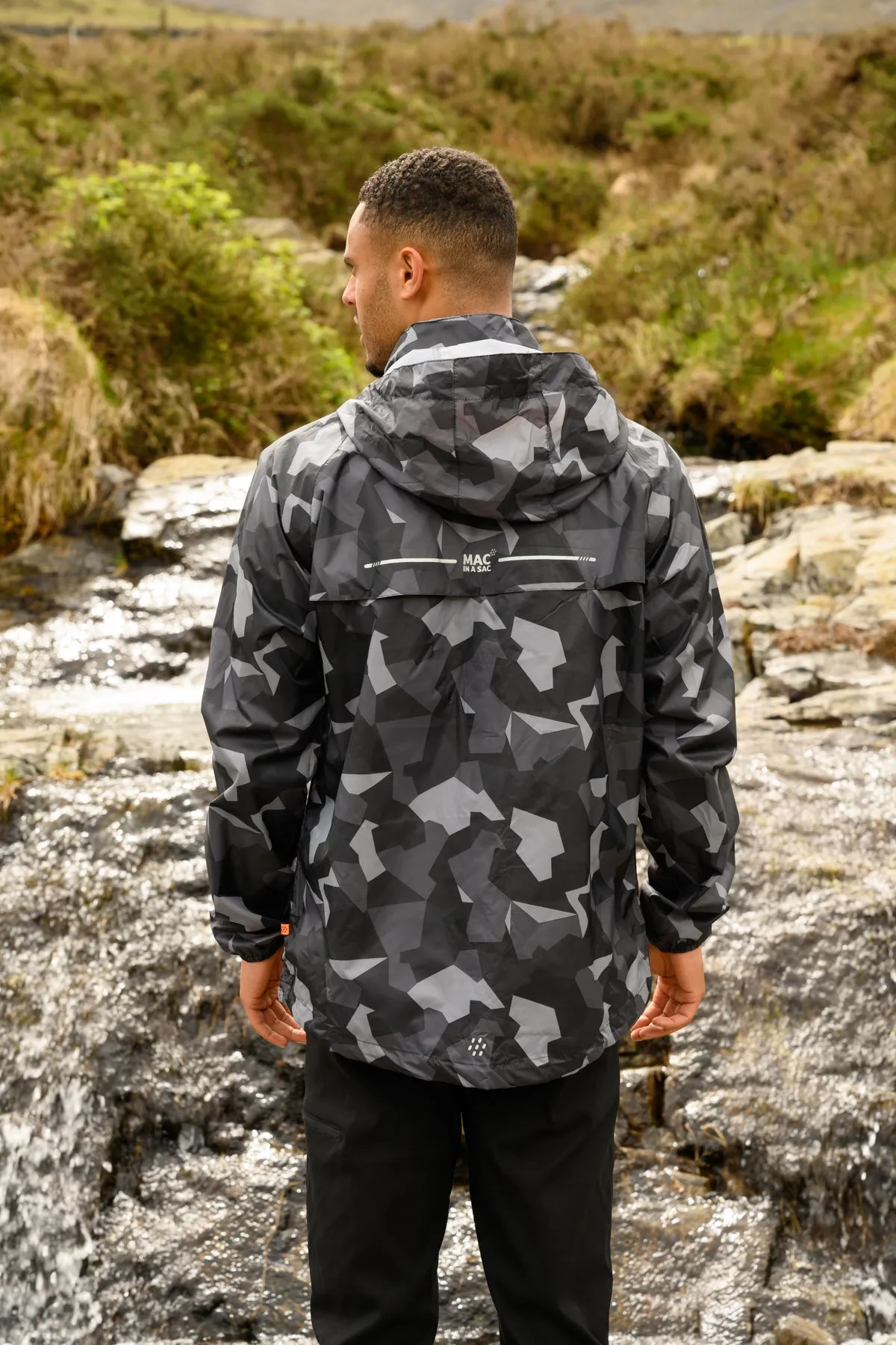 Origin Packable Waterproof Jacket - Black Camo